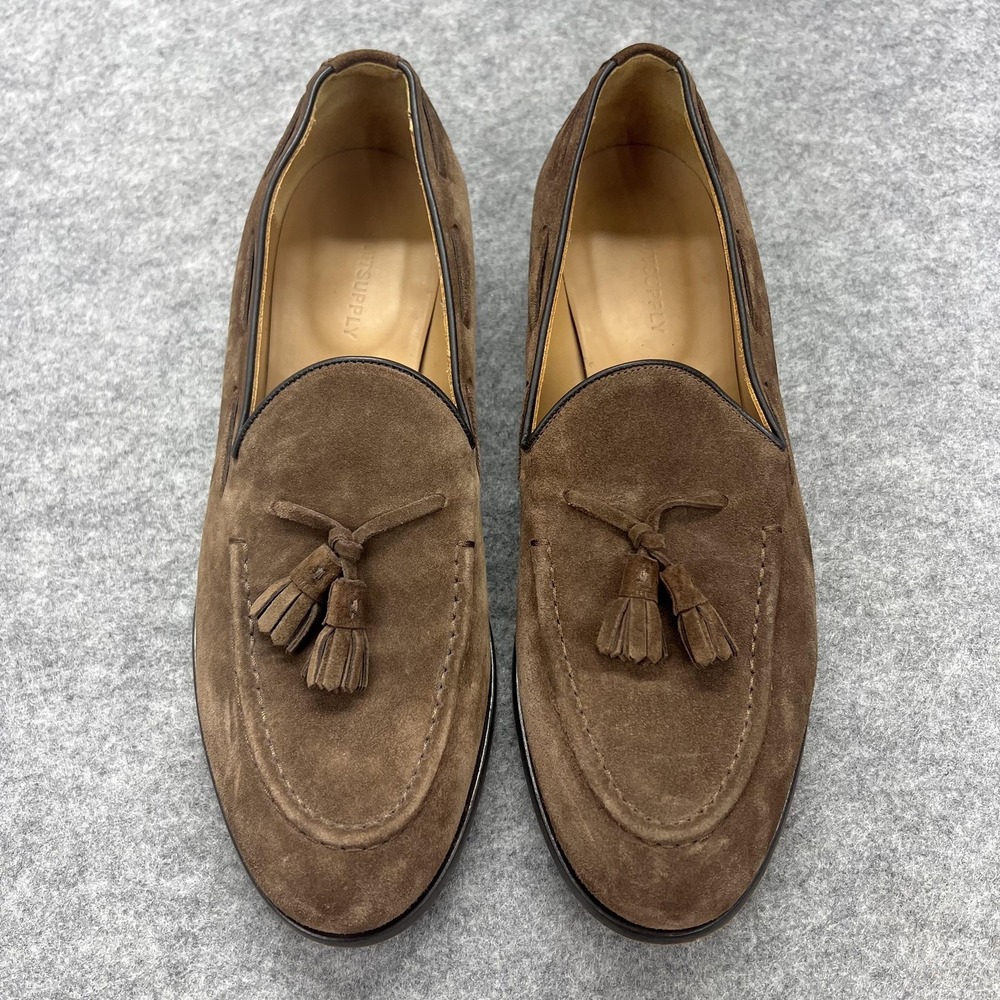 Suitsupply Shoes Mens Size 11 Brown Suede Tassel Loafers Leather Sole Italy - Picture 2 of 12